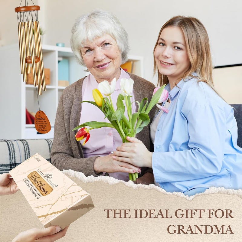 Leebbsin Gifts for Grandma, Grandma Wind Chime, Christmas Best Gift for Grandmother, Grandma Birthday Gifts from Grandchildren, Grandma Gift for Thanksgiving Mother's Day - Image 2